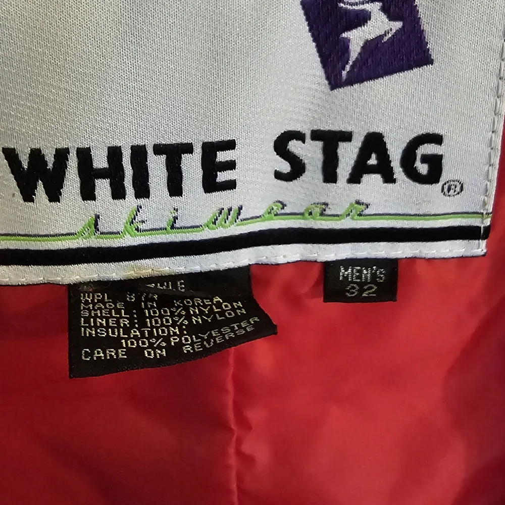 White Stag Ski Bibs Men's Red Coveralls Overalls Adjust Insulated Size 32W X 32